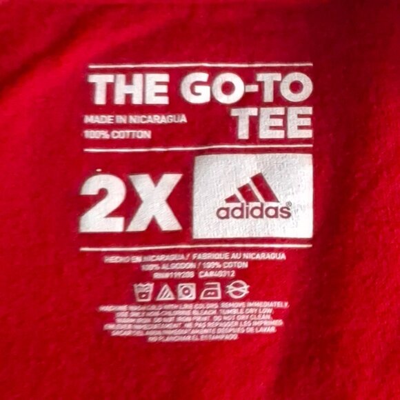 T Shirt University of Nebraska Athletics Huskers Cornhuskers Adidas Size 2XL XXL - Picture 4 of 6